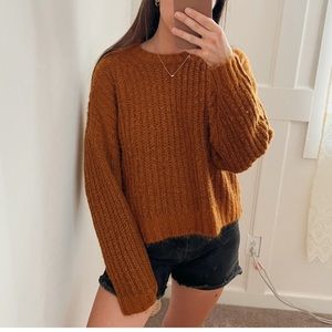 American Eagle oversized terracotta burnt orange colored sweater
